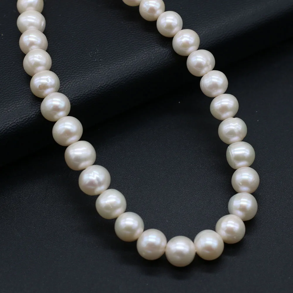 Real Natural Freshwater Top Pearls Beads White Round Loose Pearl Bead For Jewelry DIY Charm Bracelet Necklace Accessories Making