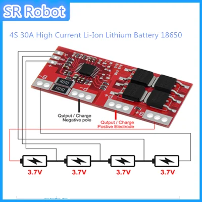 4S 30A High Current Li-Ion Lithium Battery 18650 Charger Protection Board Module 14.4V 14.8V 16.8V Overcharge Over Short Circuit