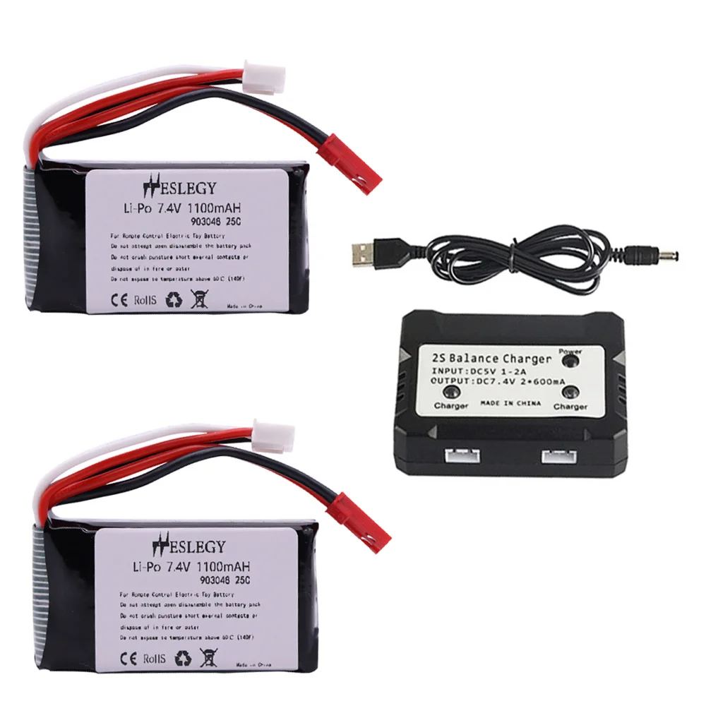 

Battery with balanced Charger Sets For Wltoys V353 A949 A959 A969 A979 k929 7.4v 1100mah lipo Battery For RC Car Helicopter Boat