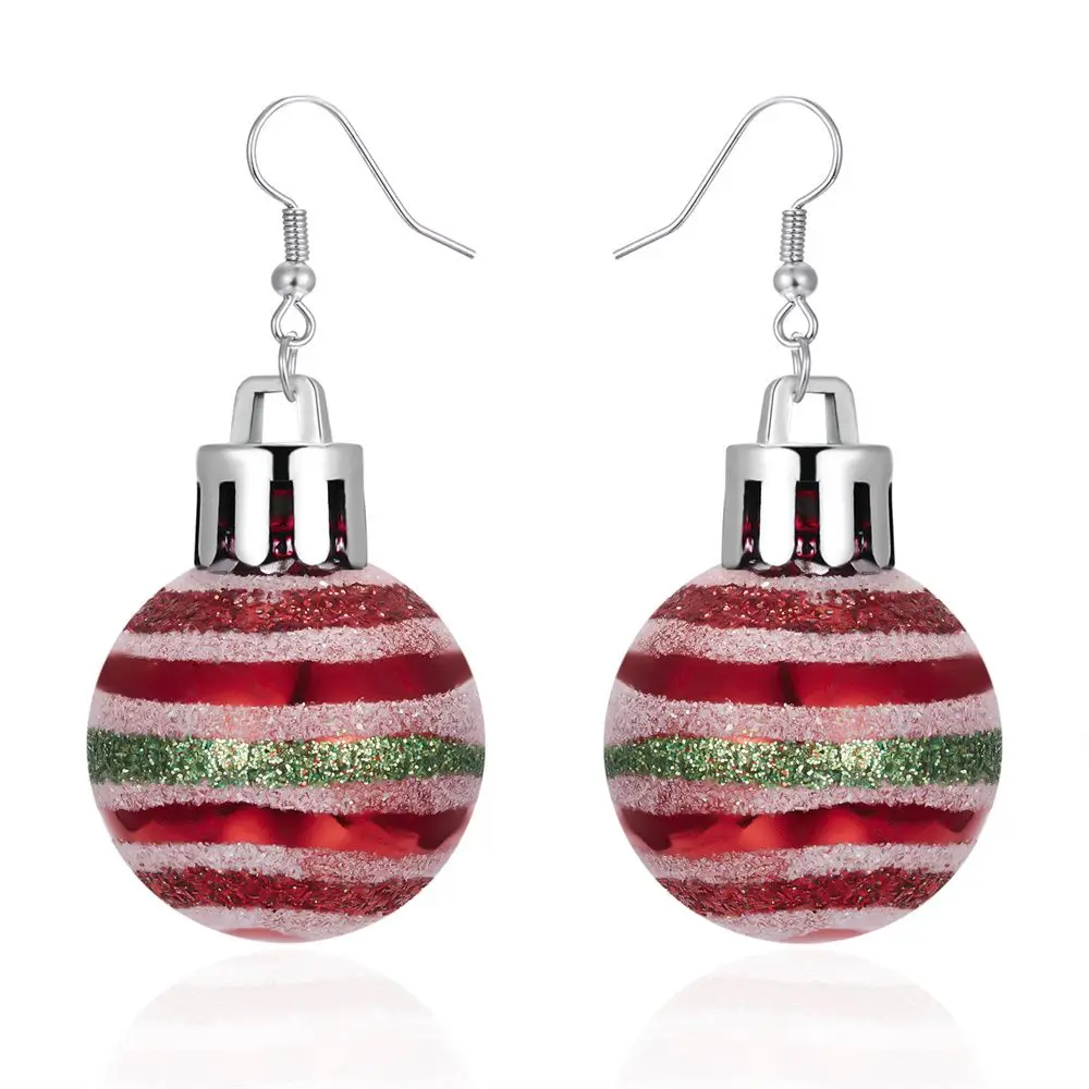 Creative Design Dangle Birthday Gift Christmas Earrings Snowflake Shape Stars Spherical