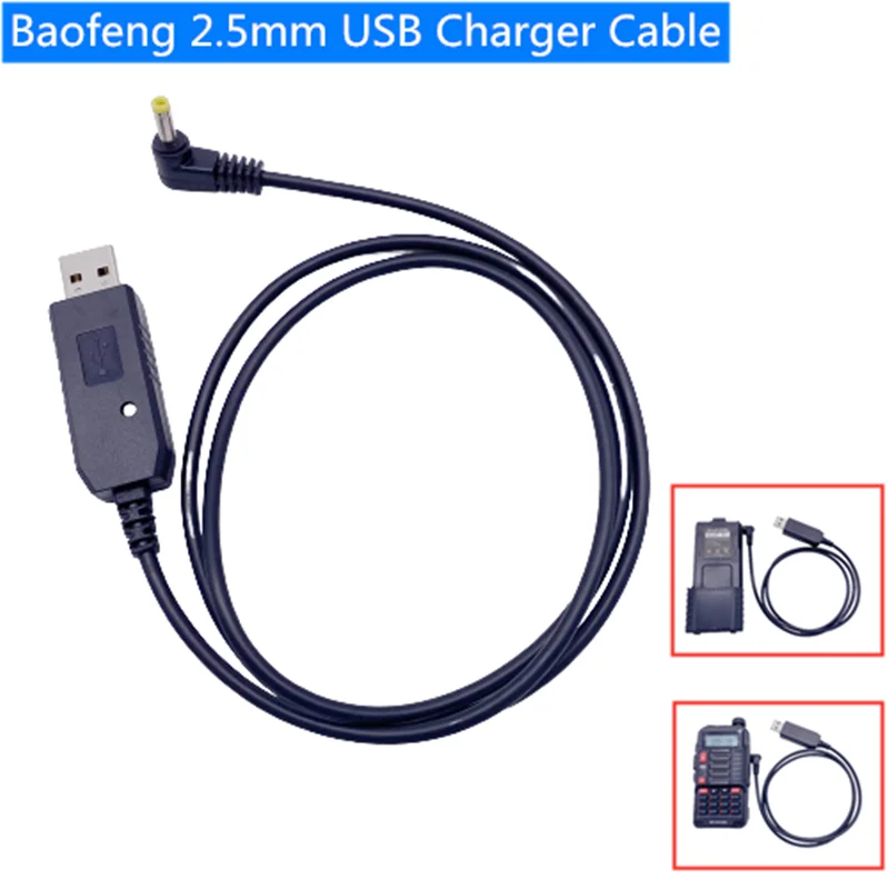 BAOFENG USB Charger Cable with Indicator Light for BaoFeng bf-uvb3plus Batetery Ham Radio BF-UVB3 Plus UV-S9 Walkie Talkie