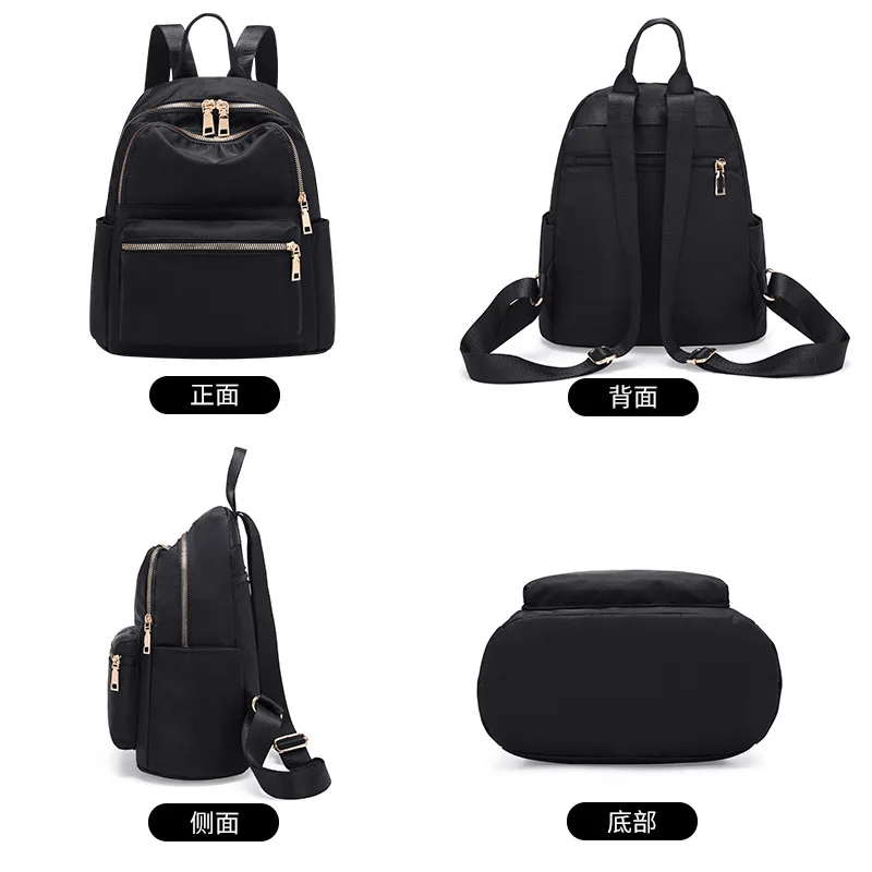 Vento Marea Black Women Backpack 2019 Nylon Travel Shoulder Bag Soft School Bag For Teenage Girls Solid Color Red Bag Pack Purse