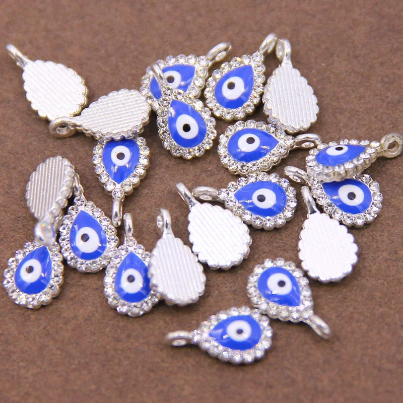 6pcs Blue Evil Eye Charms Connector For Bracelet Jewelry Accessories Different Style Pendant Handmade wholesale