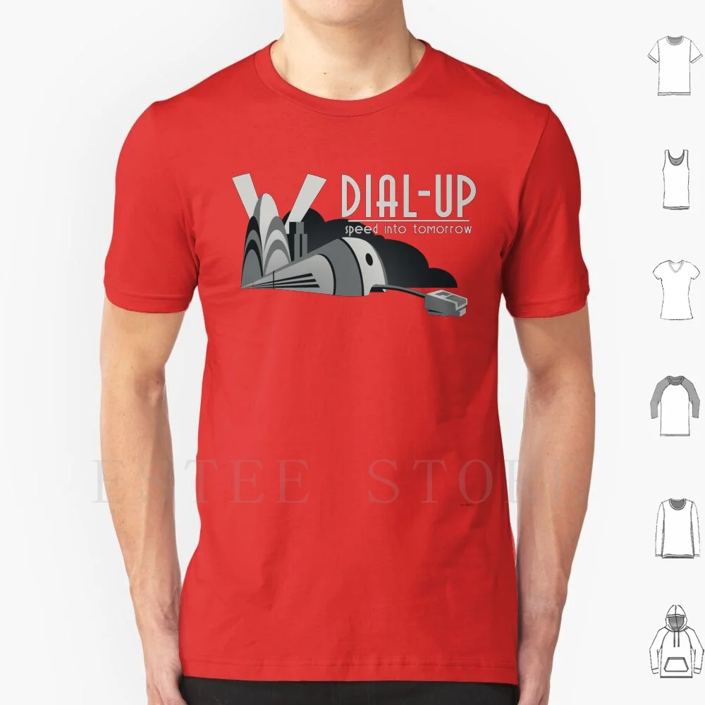 Dial Up T Shirt Cotton Men DIY Print 56k 28 8 Internet Modem Technology Tech Geek Nerd Nerdy Train Monorail Ethernet Cable Cat5