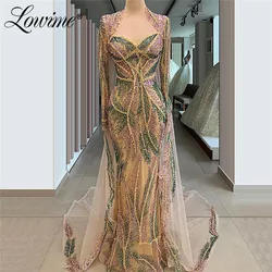 Glitter Arabic Evening Dress Turkish Mermaid Prom Dresses Long With Jacket Saudi Arabia 2020 Party Gowns Robe De Soiree Custom