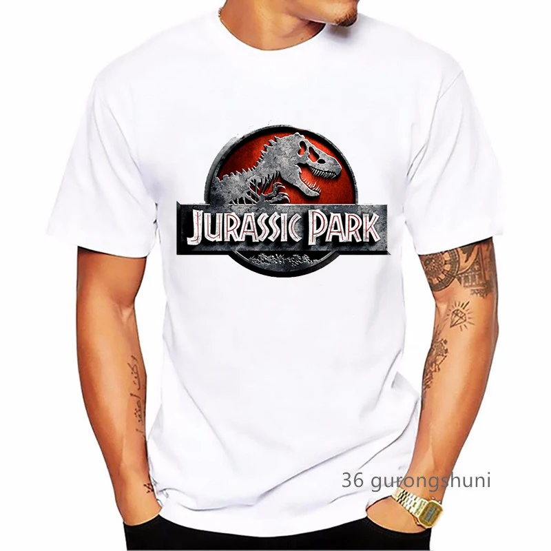 2024 New Funny Jurassic Park T Shirt Dinosaur Graphic Print T-Shirt  Vintage Men Tshirt Men Clothes Short Sleeve T-Shirts