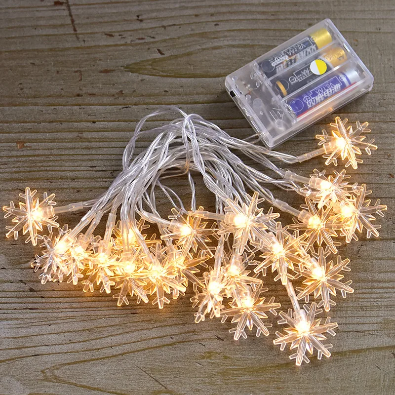 Christmas Tree Decorations Lights 6M/10M Led Snowflake String Lights for DIY New Year 2022 Wedding Holiday Party Decor Lighting