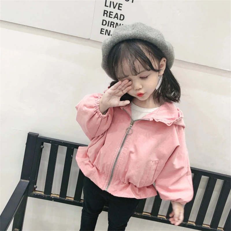 COOTELILI Ruffles Kids Jacket Baby Girls Clothes Baby Jacket Spring Autumn Kids Coat Hooded Girls Coat Children Clothes