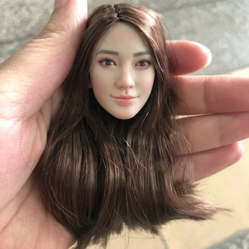 

1:6 brown hair head sculpting is suitable for12-inch female soldiers Feicen body toys dolls beautiful models head sculpting mode
