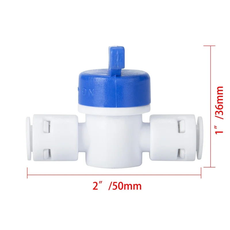 Water Straight Plastic Ball Valve Hose, Quick Connect Ball Valve, Water Reverse Osmosis Aquarium System Fittings Connection