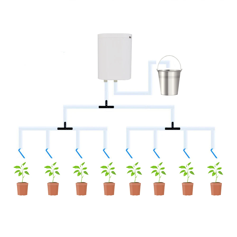 

Automatic Watering Pump Controller Indoor Plants Drip Irrigation Device Intelligent 8 Drip Heads Timer Watering System Kit