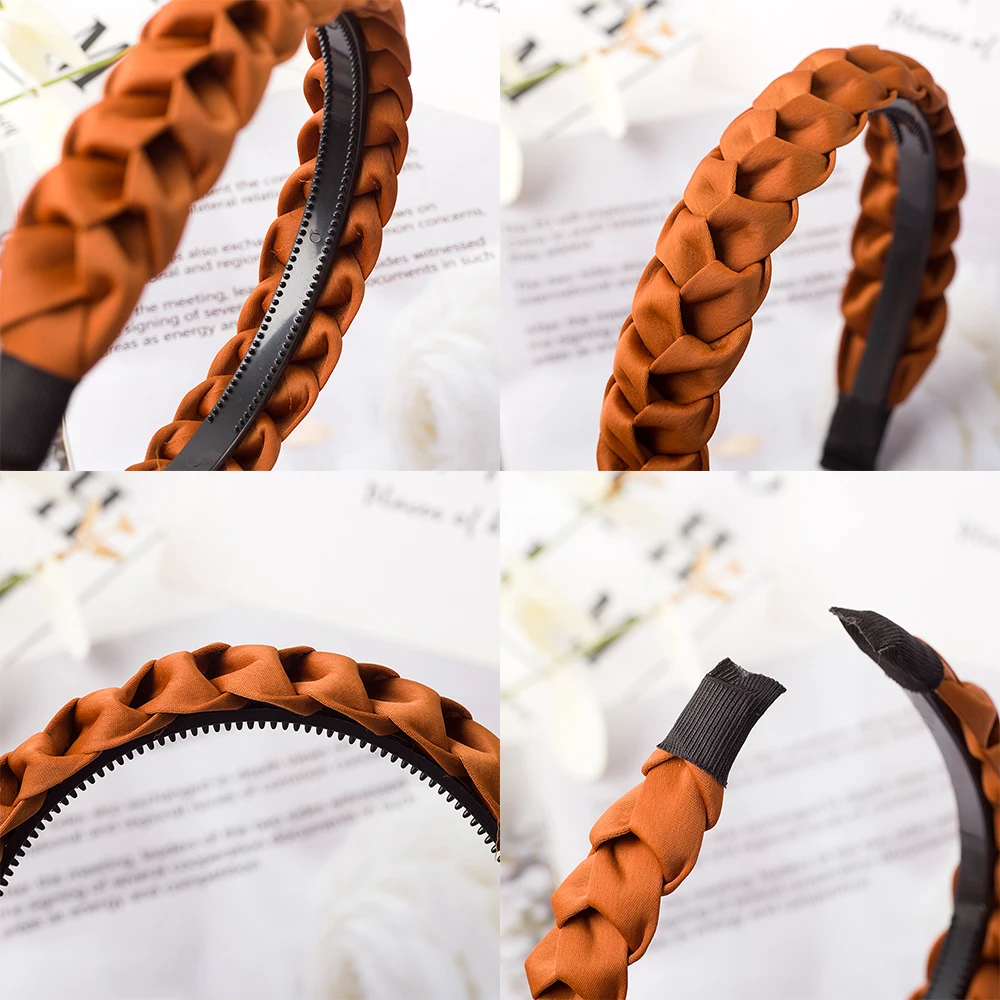 Braided Headband Women Girls Elastic Hairbands Non-slip Fashion Weaving Hair Hoop Bands Female Bezel Hair Accessories Headwear