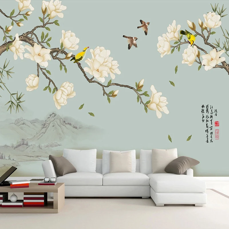 

Custom Photo Wallpaper Chinese Style 3D Stereo Flower And Bird Mural Living Room Sofa Study Home Decor Papel De Parede Stickers