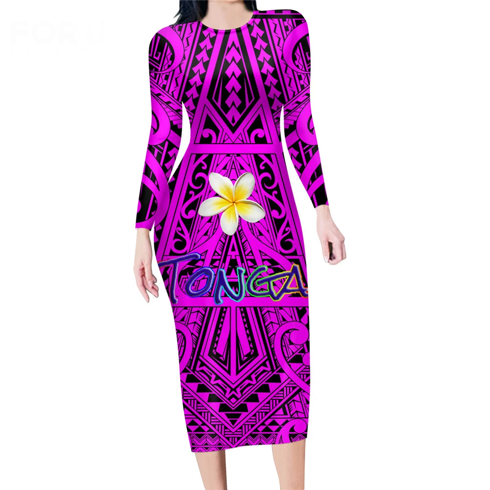 Noisydesigns Neue Mode Polynesian Tonga Plumeria Druck Frauen Sexy Bodycon Fitness Abend Party Kleid Femme Vestidos