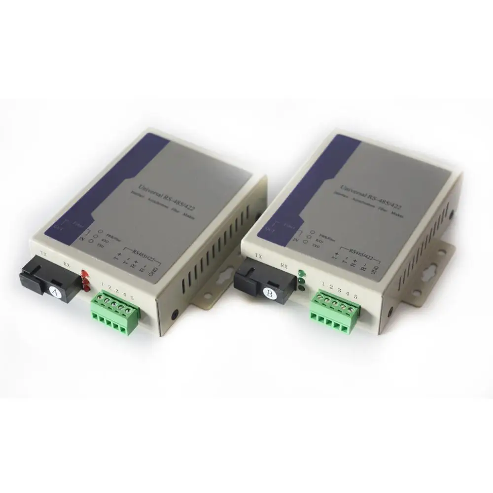 RS485 Data Extender, 1 Bidirectional RS485 to Fiber Optic 20Km Optical Transmitter and Receiver for Access control system