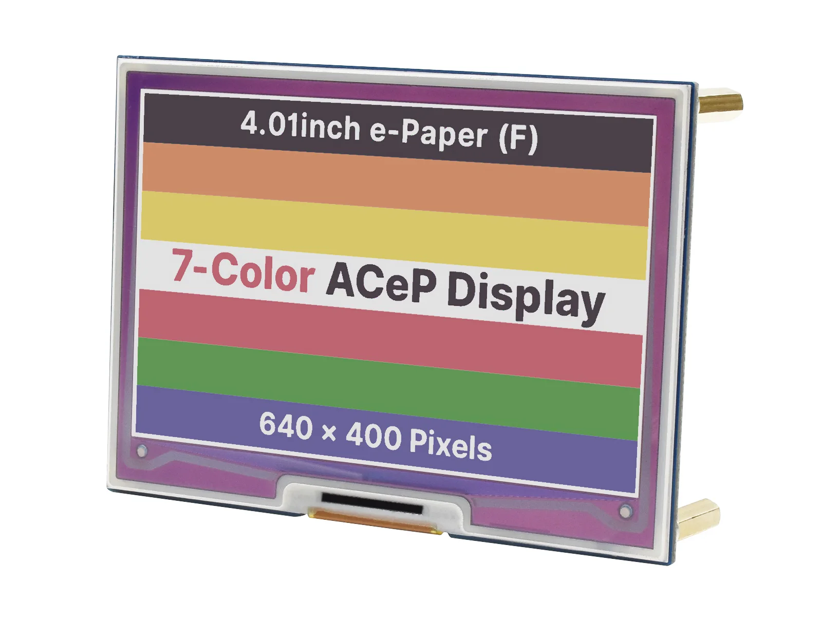 Waveshare 4.01inch Colorful E-Paper E-Ink Display HAT For Raspberry Pi, 640×400 Pixels, ACeP 7-Color, SPI Interface