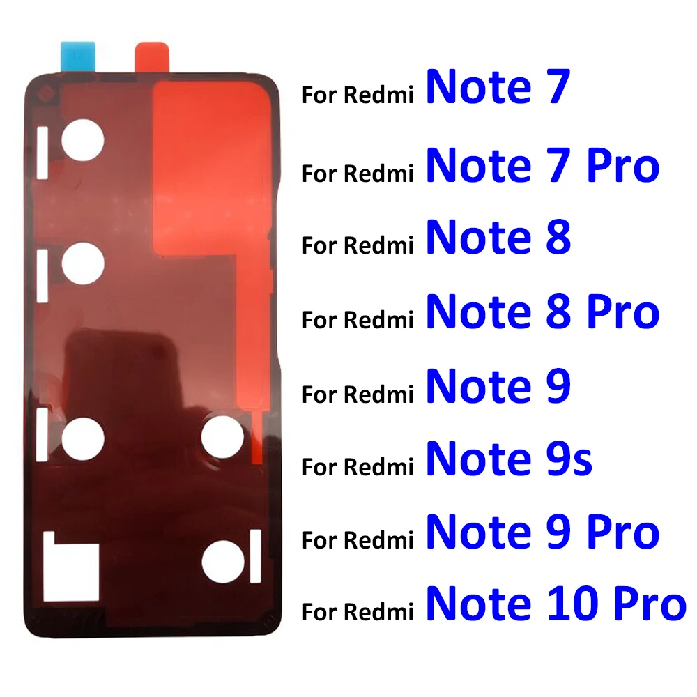 2Pcs/Lot,  Back Glass Cover Adhesive Sticker glue Tape For Xiaomi Redmi Note 7 8 9 9s 10 Pro Replacement Parts