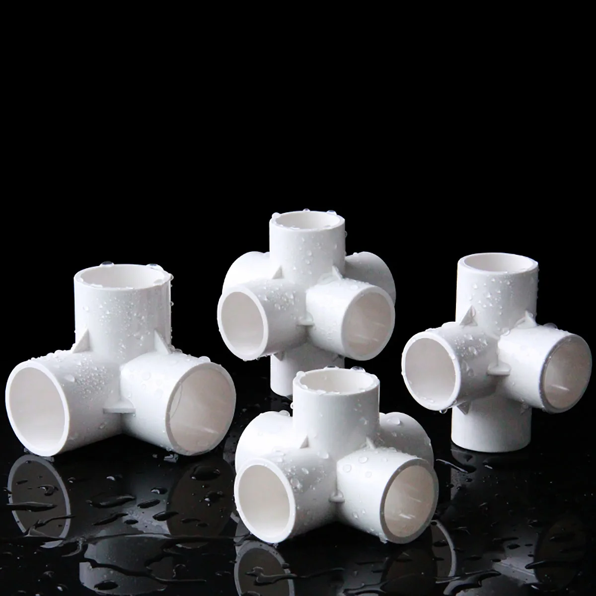 Pipe Connector ID 16-110mm White PVC Pipe Fittings Plastic Joint Water Supply Pipe Parts Straight/Elbow/Equal Tee/3/4/5/6 Ways