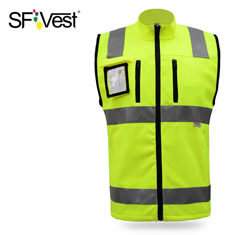 

SFVest High Visibility Reflective Safety Vest Reflective Vest Multi Pockets Workwear Security Warning Safety Waistcoat