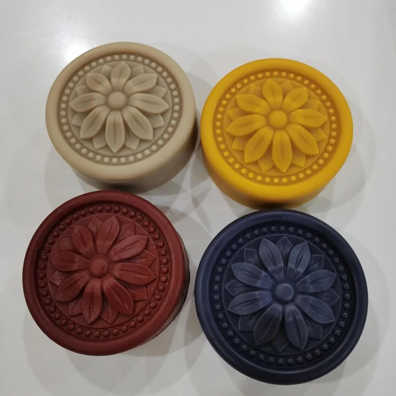 Round Flower Silicone Soap Mold, Handmade Soap Making, DIY Candle, Scented Wax Molds, Cake Baking Tools