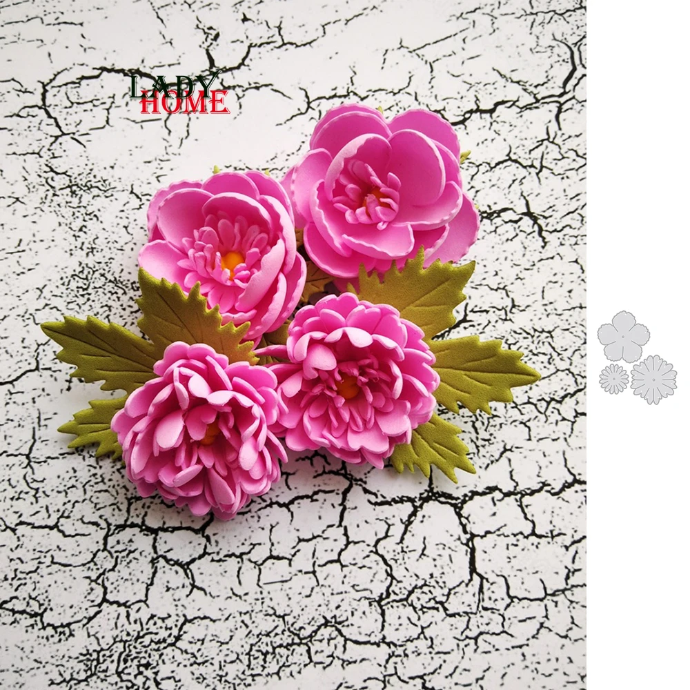 Craft Metal Cutting Dies Rose Flowers Stencil Template for DIY Scrapbooking Paper Album Photo Cards Making Dies Cut New 2020