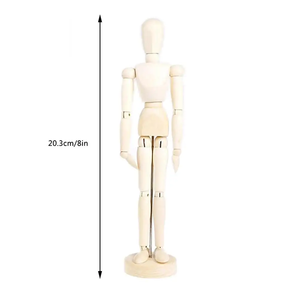 Wooden Joint Model Dolls 4.5/5.5/8 Inches Sketch Model Bauble Human Artist Wooden Manikin Drawing Mannequin Models