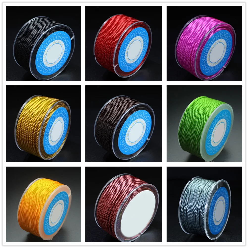 

2 Roll Round Nylon Cords 1.5mm 2.5mm milan Twisted Cords For Jewelry Making DIY Necklaces Bracelets Accessories 28 Colors