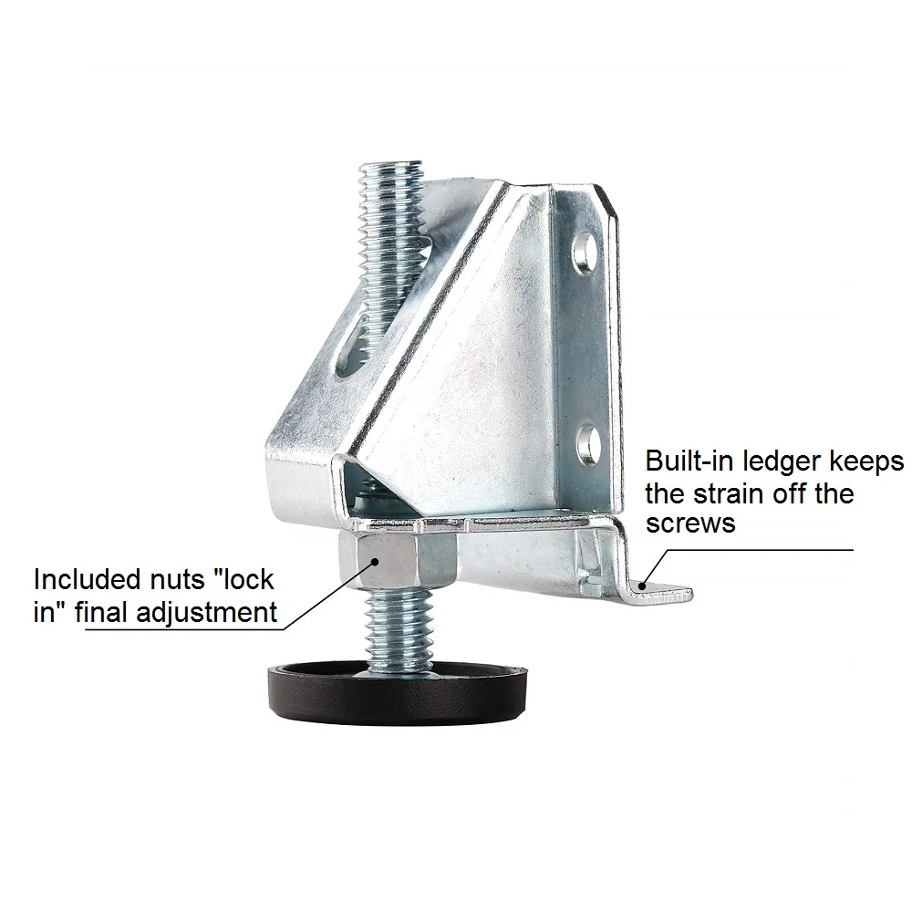 Pies deslizantes de nivelación ajustables con rosca de altura de acero al carbono, patas niveladoras de Metal resistentes para muebles y gabinetes,