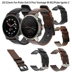 18mm 20mm 22mm Genuine Classic Leather Strap For Polar ignite 2 /Vantage M M2/Polar Unite/Grit X Quick Release Bracelet Strap