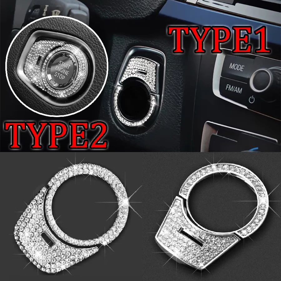 wooeight-2-pcs-set-prata-diamante-estilo-metal-botao-de-partida-do-motor-capa-guarnicao-adesivo-para-bmw-serie-1-2016-2021-x3-2018-2021-x4