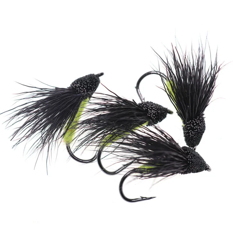 Vampfly 4PCS 10# Deer Hair Cicada Flies Floating Dry Flies Bass Trout Fly Fishing Fly lures Baits