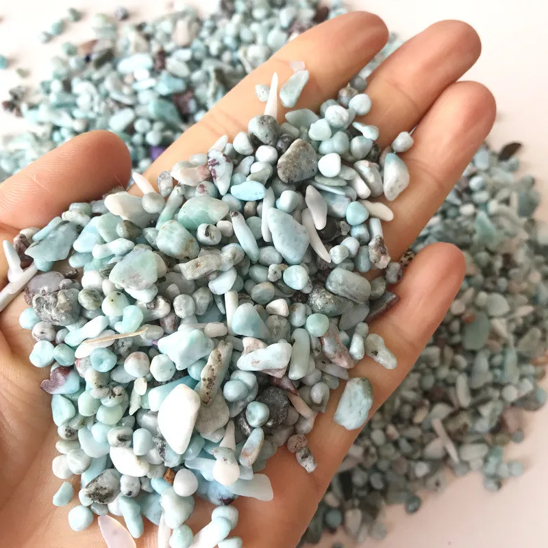 100g 8-12mm Natural Larimar gravel Polished rock Crystal Tumbled Stone Semi-Precious Stone for decoration