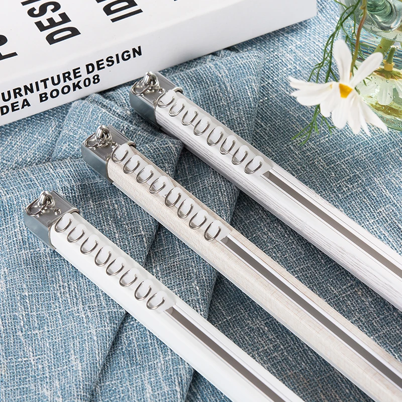 

Aluminum alloy curtain track silent slideway curtain rod Roman rod single and double track slide rail pulley top mount