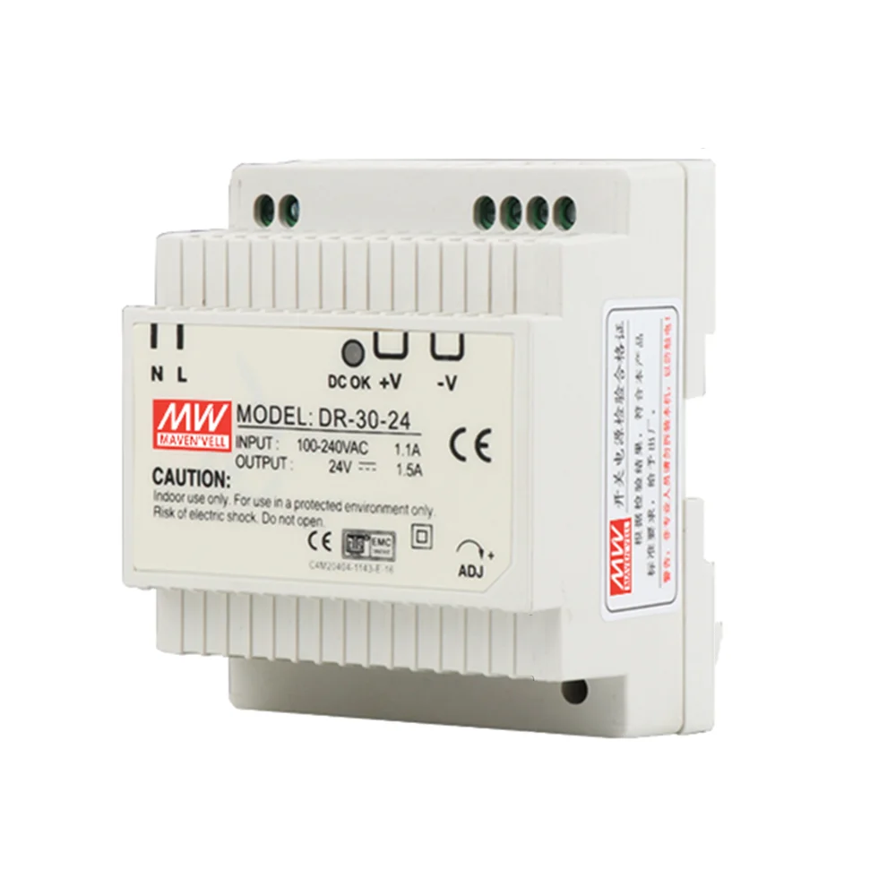 1pcs  Single Output DR-30 30W Din Rail Switching Type Industrial Power Supply 5V 12V 15V 24V