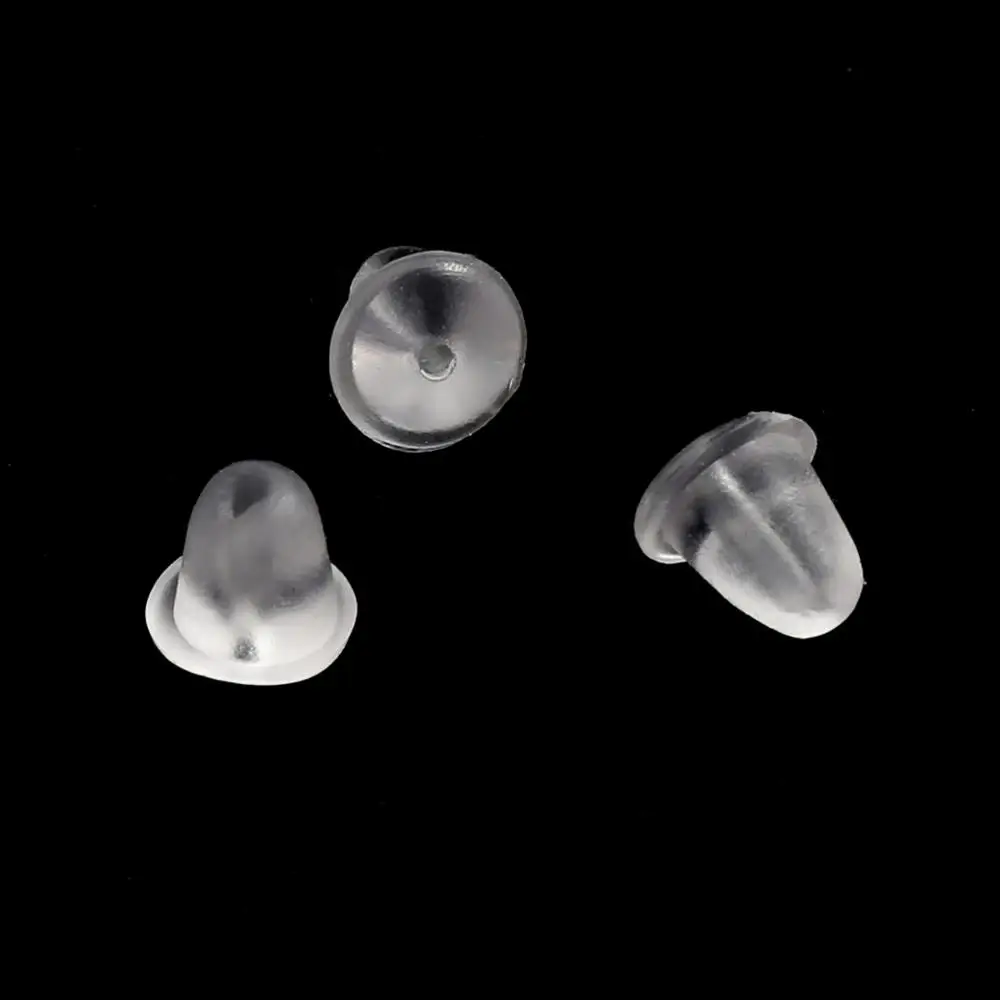 Wholesale 200pcs Silicone Rubber Earring Clasp Transparent Ear Nut Plugging Earrings DIY Jewelry Findings Accessories Materials - Image 3