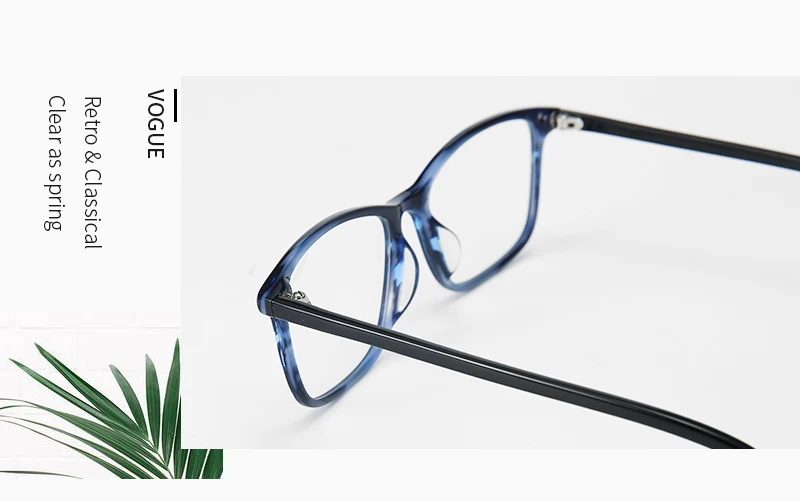 ZENOTTIC Quadratische Acetat Brillen Frauen/Männer CR39 Optische Brillen Anti Blau Licht Myopie Brillen – Detail 2