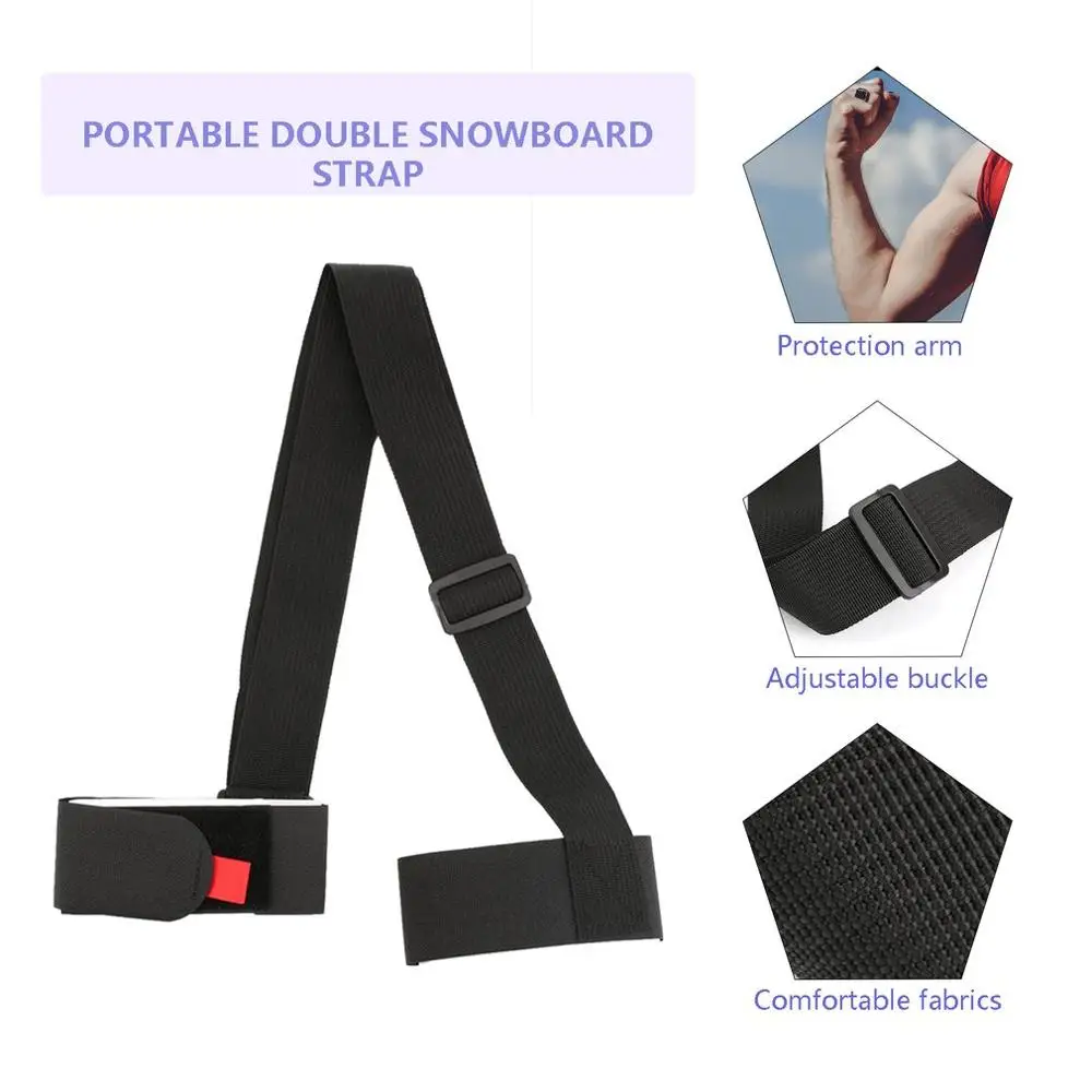 Hot Skiing Pole Shoulder Hand Carrier Lash Handle Straps Porter Hook Loop Protecting Black Nylon Ski Handle Strap Bags New