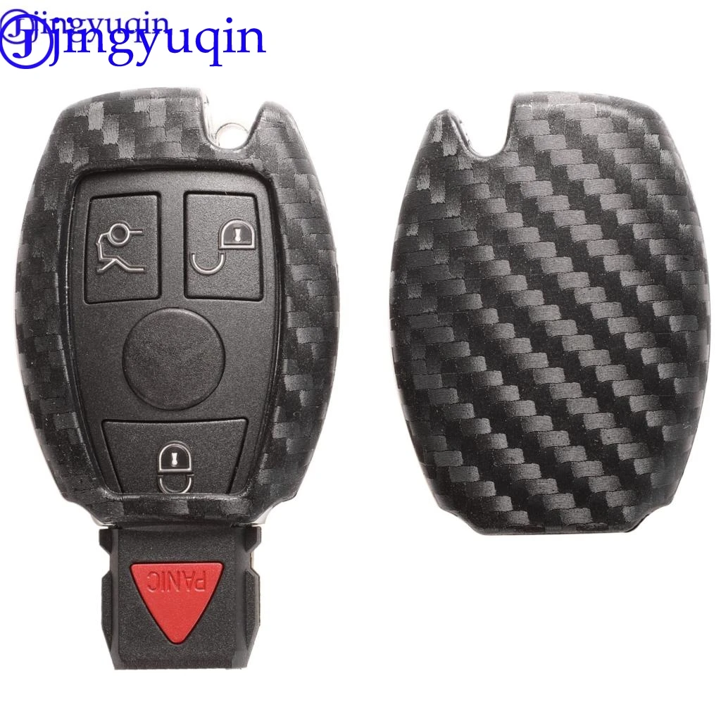 jingyuqin Carbon Men Car Key Bag Case For Mercedes Benz BGA AMG W203 W210 W211 W124 W202 W204 W205 W212 W176 Smart Key