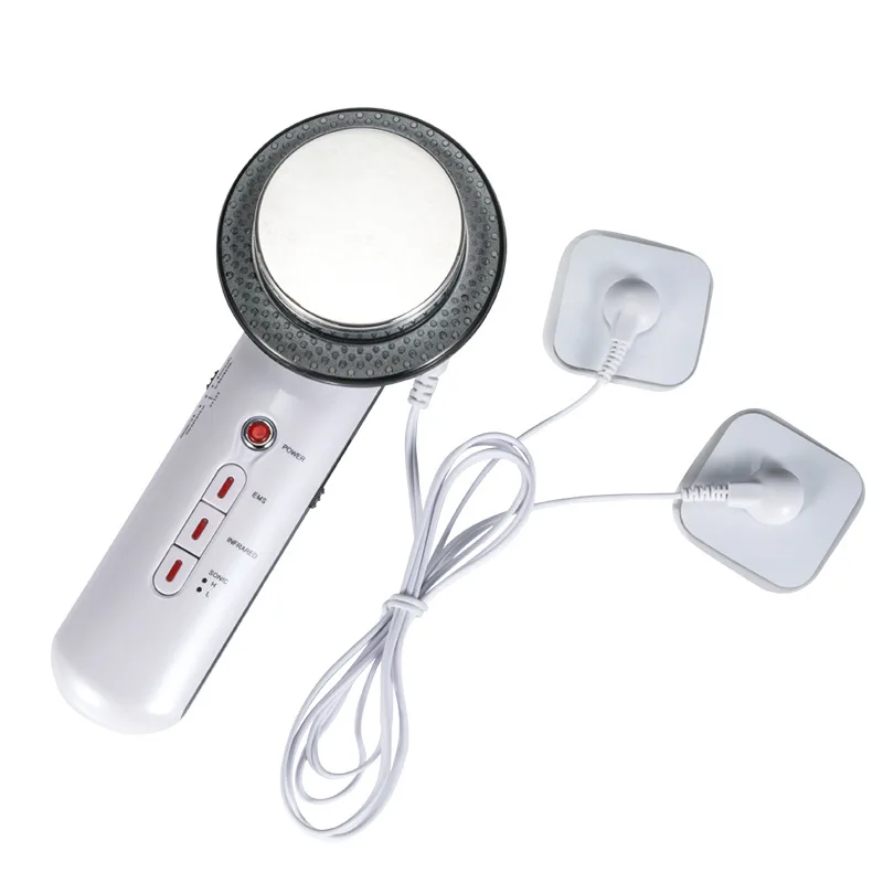 Face Lifting 3 in 1 EMS Infrared Ultrasonic Body Massager อุปกรณ์ Ultrasound Slimming FAT Burner Cavitation Face Beauty Machine