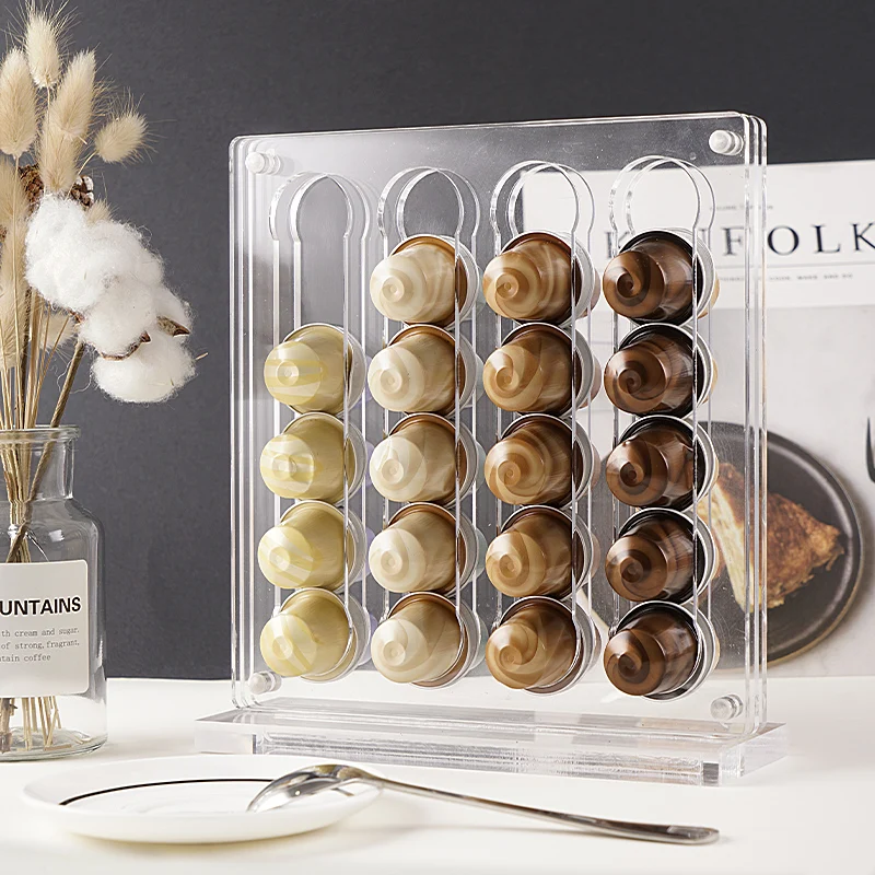 Transparent Nordic Acrylic Nespresso Coffee Pods Holder  Display Rack Coffee Capsule Stand Kitchen Capsule Storage Rack