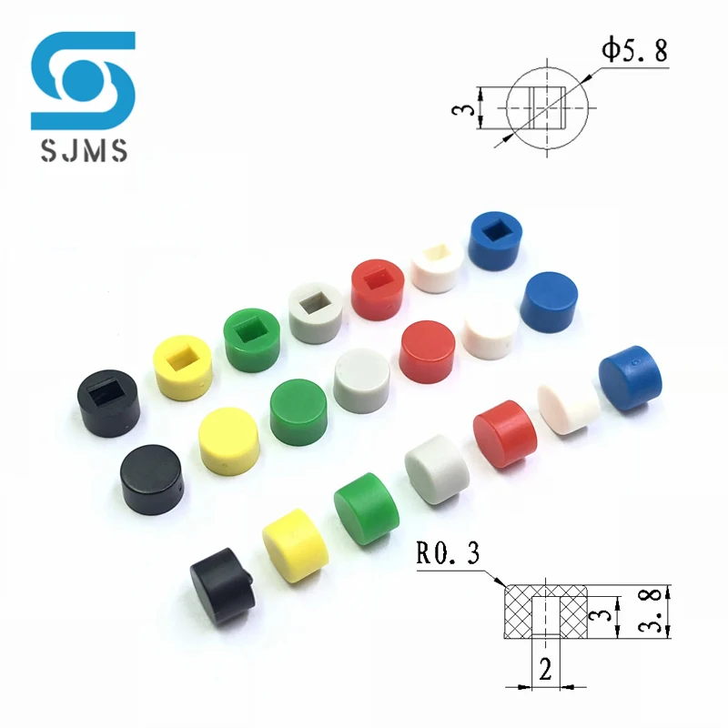 10PCS Tactile Push Button Switch Selbst Verriegelung 5.8*5,8 MM 7*7MM 8*8MM 8.5*8,5 MM Reset Micro Schalter + (10PCS A16 Takt Kappe) – Detail 2