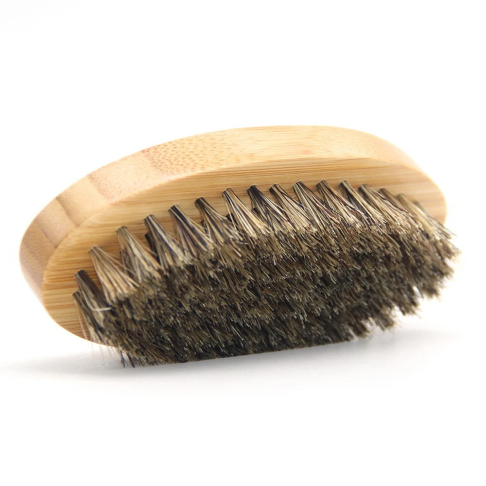 Brosse à barbe en poils de sanglier naturels pour hommes, massage du visage en bambou, peigne la barbe et la moustache, livraison directe