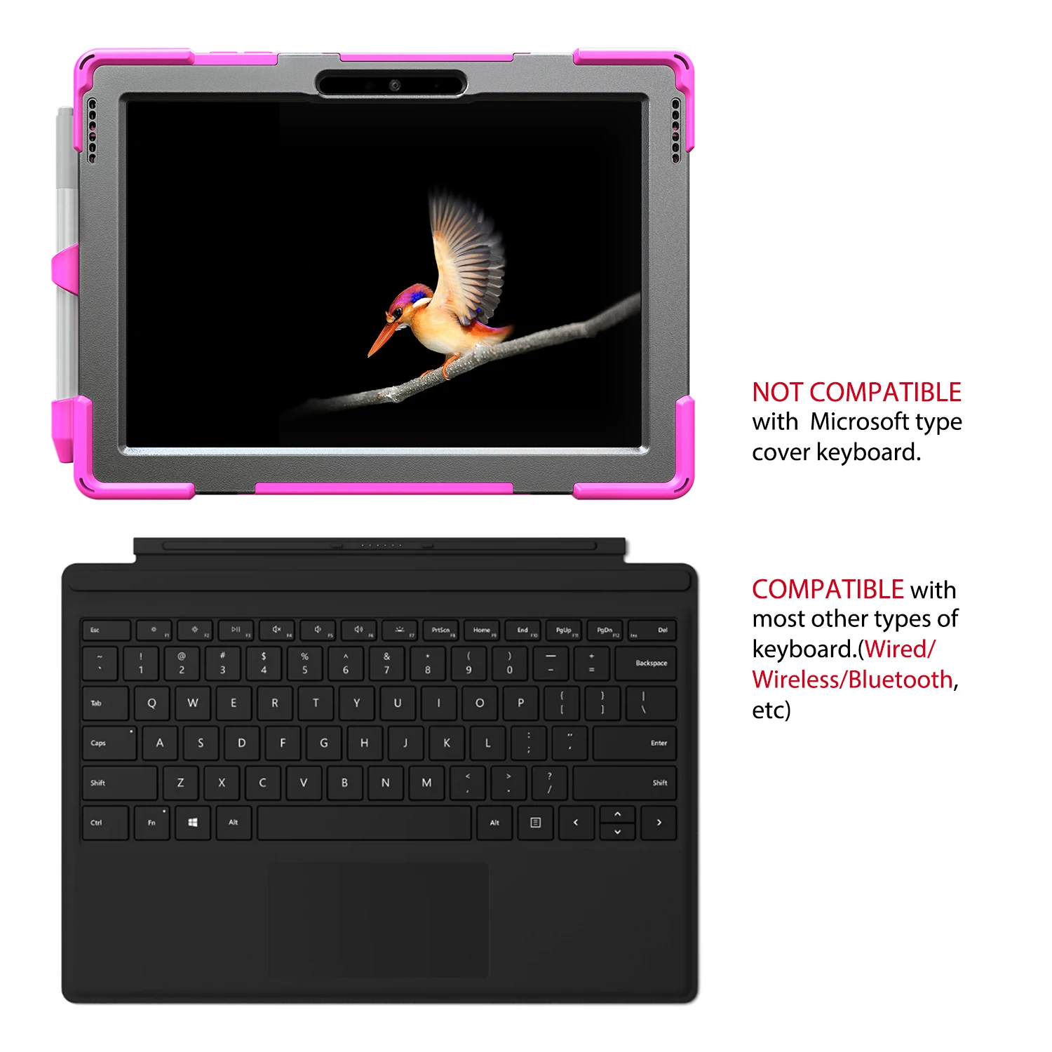 For Microsoft Surface Go Case Shockproof Heavy Duty Case with Pen Holder for Surface Go 10