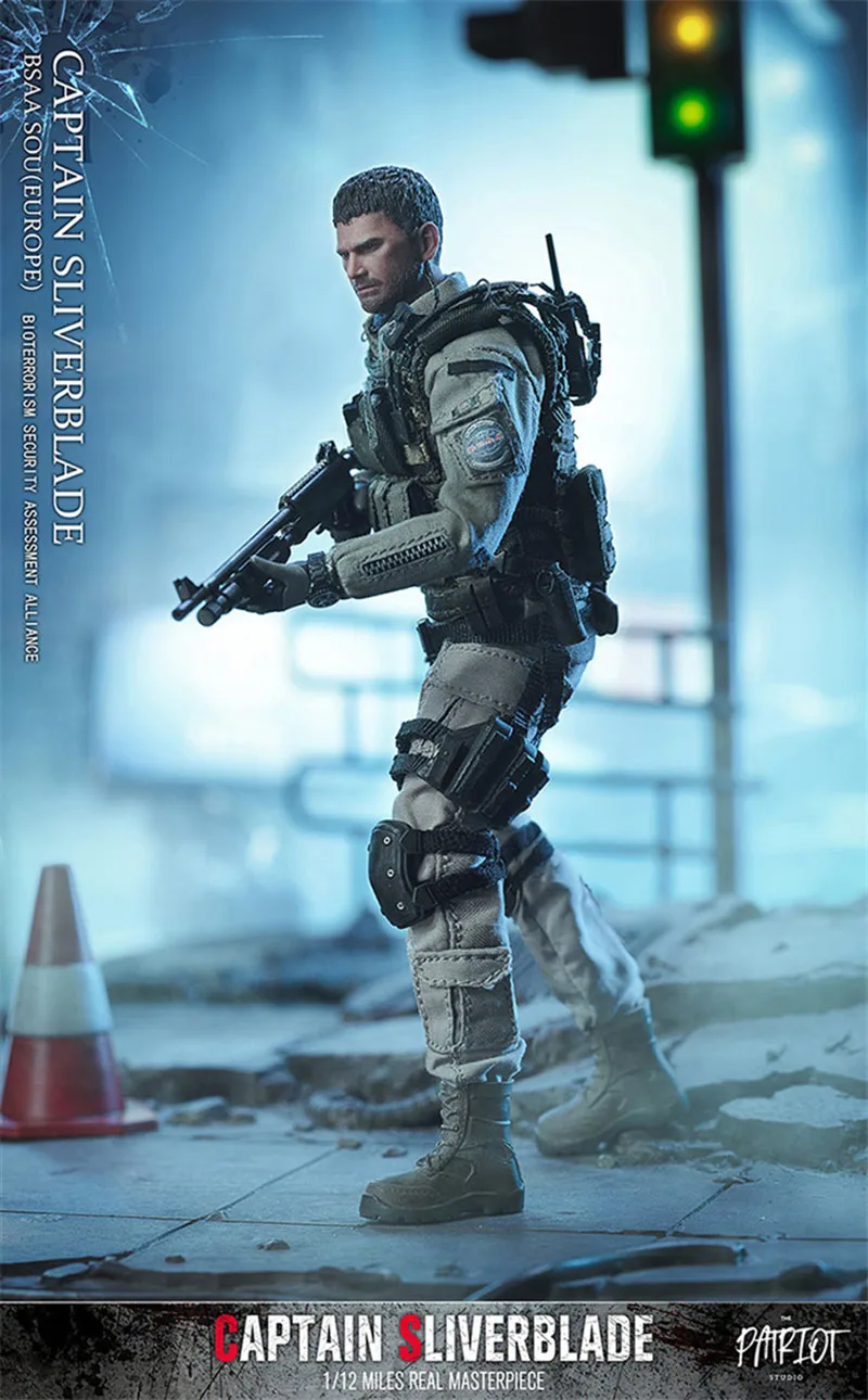 2023 Q1 Patriot studio 1/12 Captain Silverblade Chris Figure Model 6 inch Male Soldier Action Doll Full Set Toy