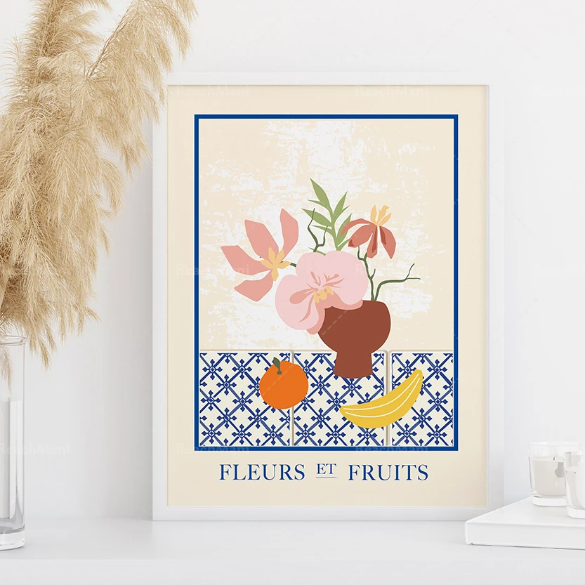 Terracotta Wall Art, Moroccan Decor, Matisse Poster, Mid Century Modern Art, Above Bed Art, Moroccan Art, Mid Century Poster