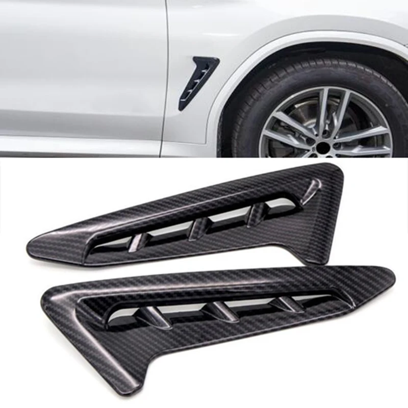 

Side Door Wing Fender Air Vent Cover for BMW X3 G01 2018 2019 Chrome/Carbon Fiber Black Air Condition Vent Fender Cover 2PCS