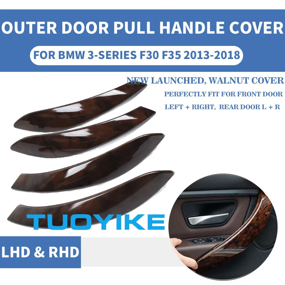 

LHD RHD Walnut Car Interior Inner Door Pull Handle Outer Protective Cover Panel Mahogany For BMW F30 F80 F31 F32 F33 F35 F82 M3