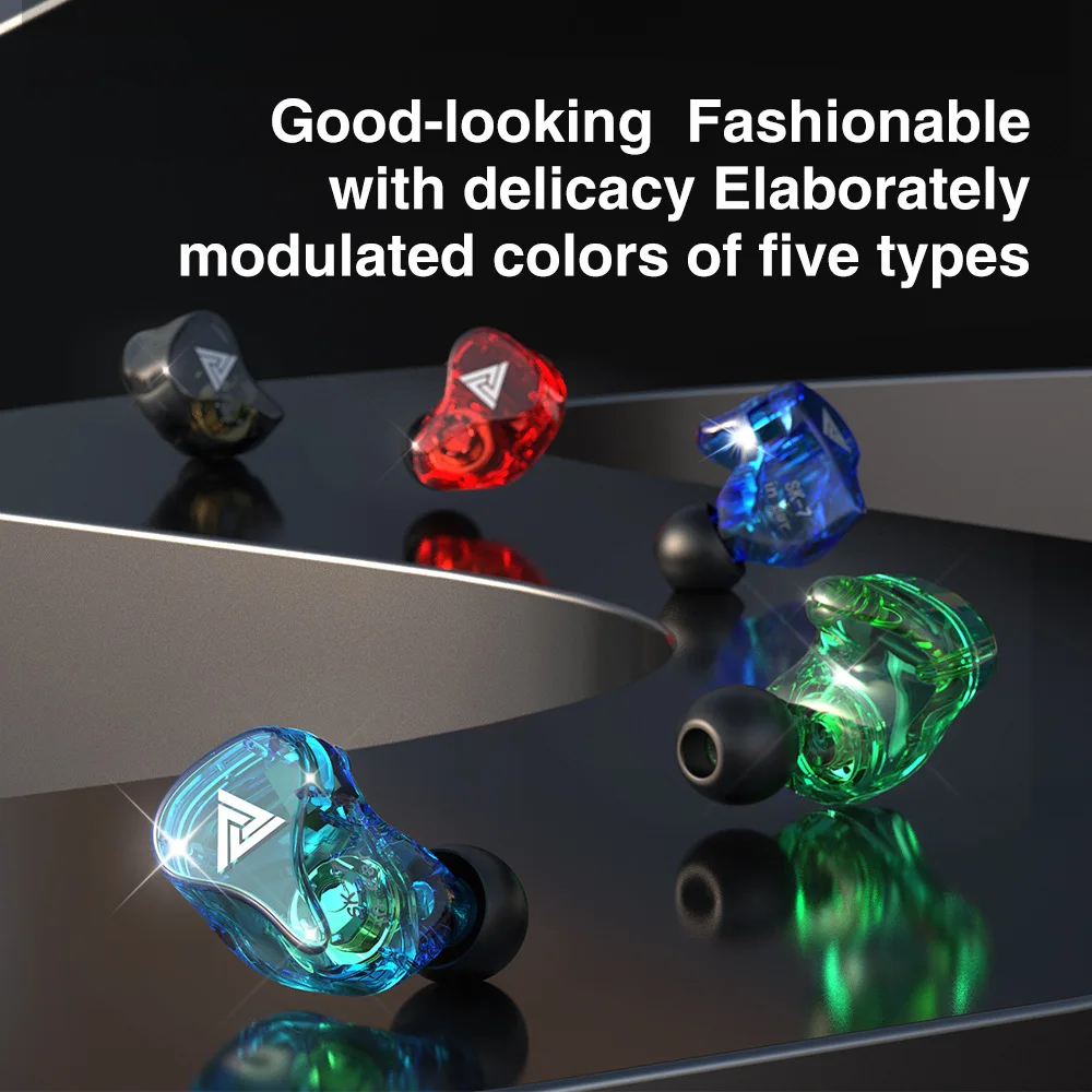 QKZ SK7 Dual Drive HiFi Wired Headphones Super Bass Earphone Sport Headset Music Earphones Noise Reduction Earbuds for Xiaomi