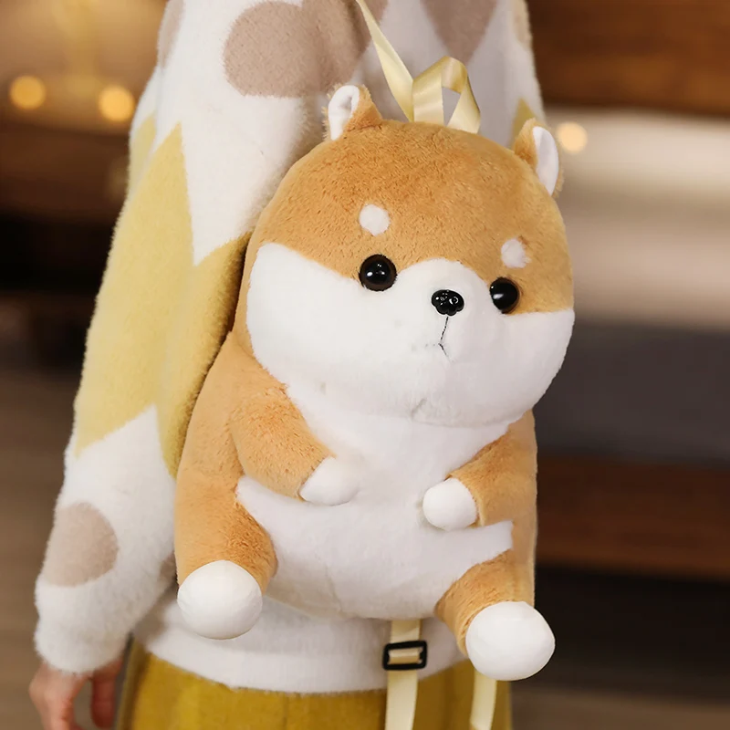 Plush Animals Backpacks Kids Stuffed Backpack Dog Pig Shiba Inu Plush School Bag