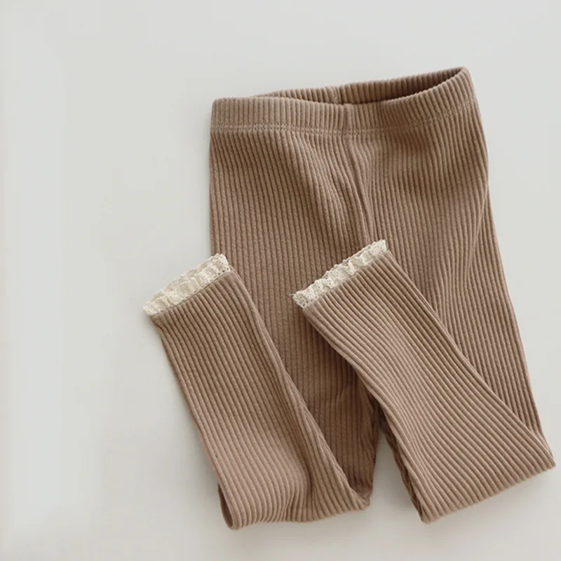 Schmale elastische Strumpfhose für Babys, Herbst, einfarbige Rüschenhose für Kleinkinder, einfache Oberbekleidung für 3 Monate bis 3 Jahre – Detail 9